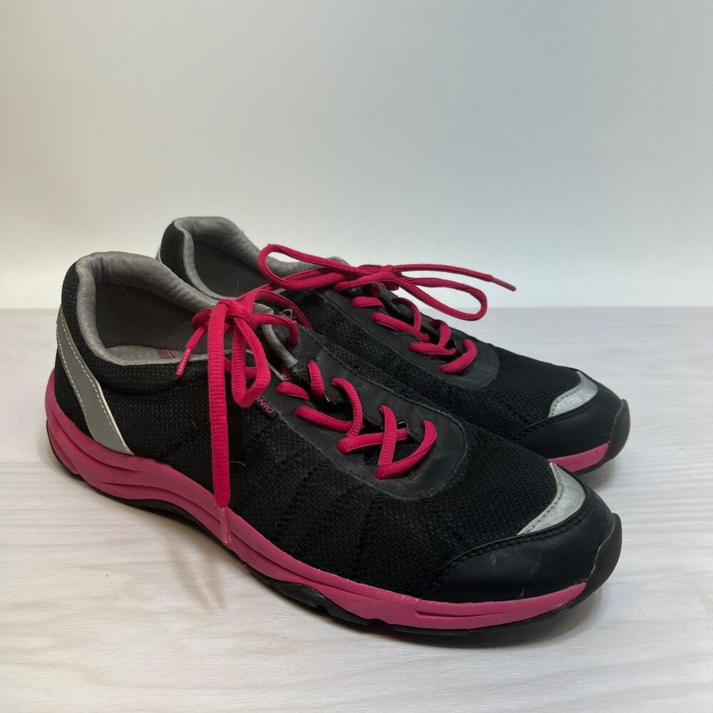 Vionic Alliance Lace Up Athletic Walking Sneakers Womans‎ Size 11 Black Pink